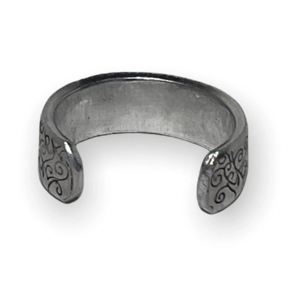 Handmade 7/8 stamped Tree of Life‎ adjustable silver hypoallergenic cuff ring